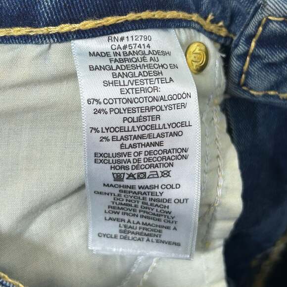 True Religion Joey Mid Rise Flare Jeans Big T Stitched Flap Pockets Size 28 - Picture 2 of 9